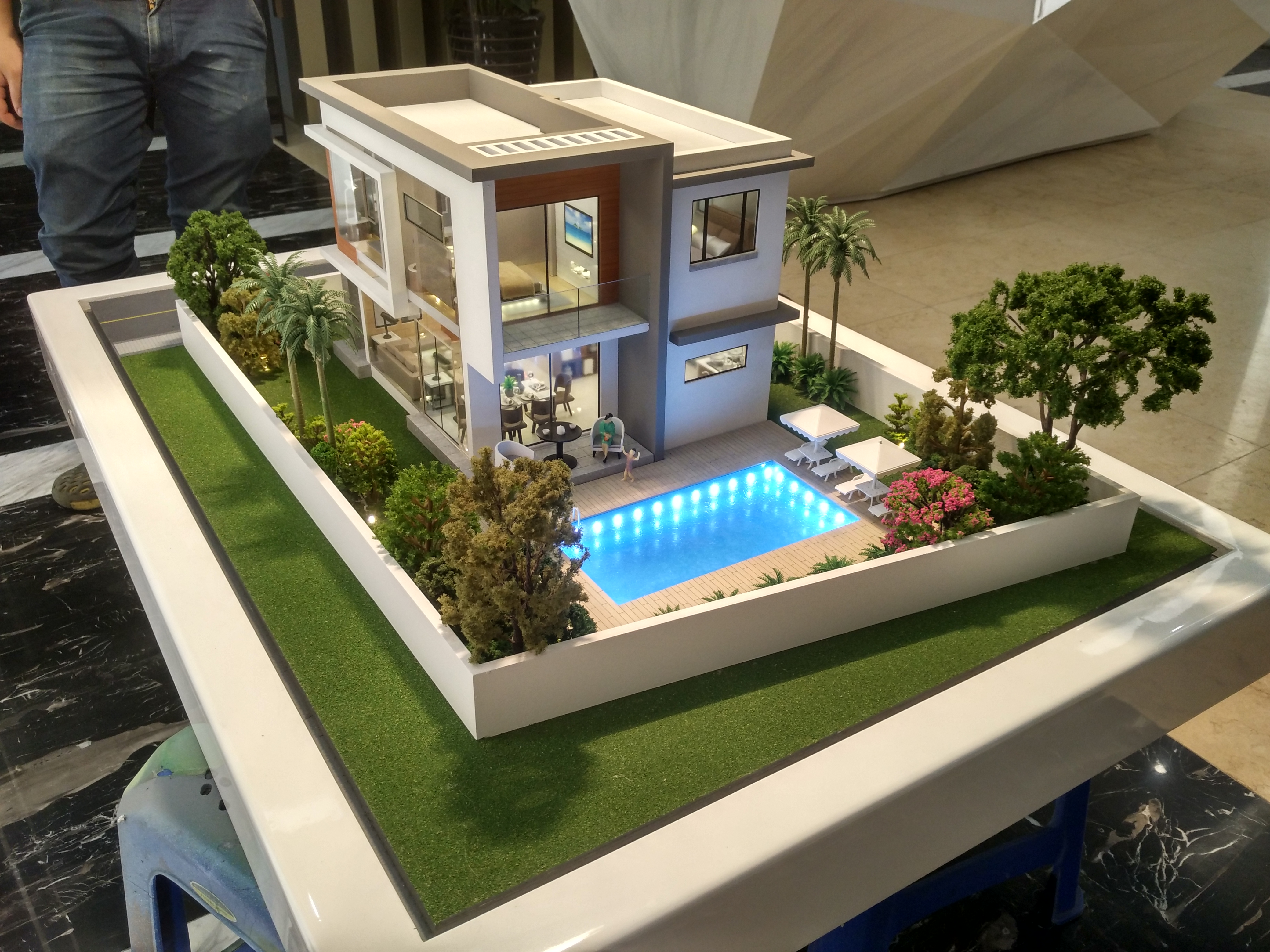 Detailed architectural building layout model
